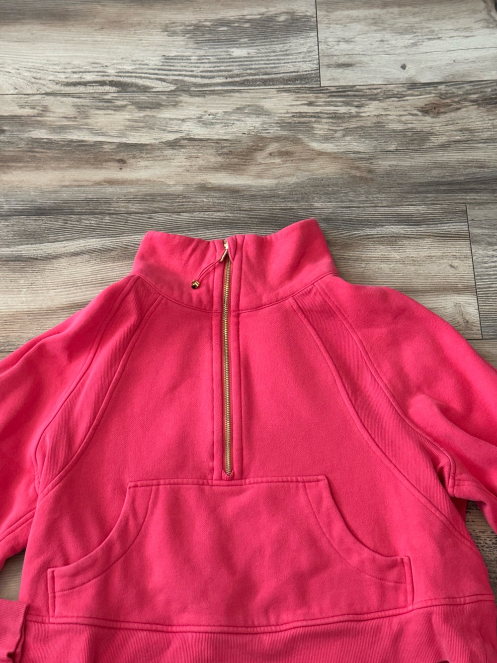 Lululemon Scuba Oversized Funnel-Neck Half Zip Coral Pink Gold Medium Large - Picture 5 of 12